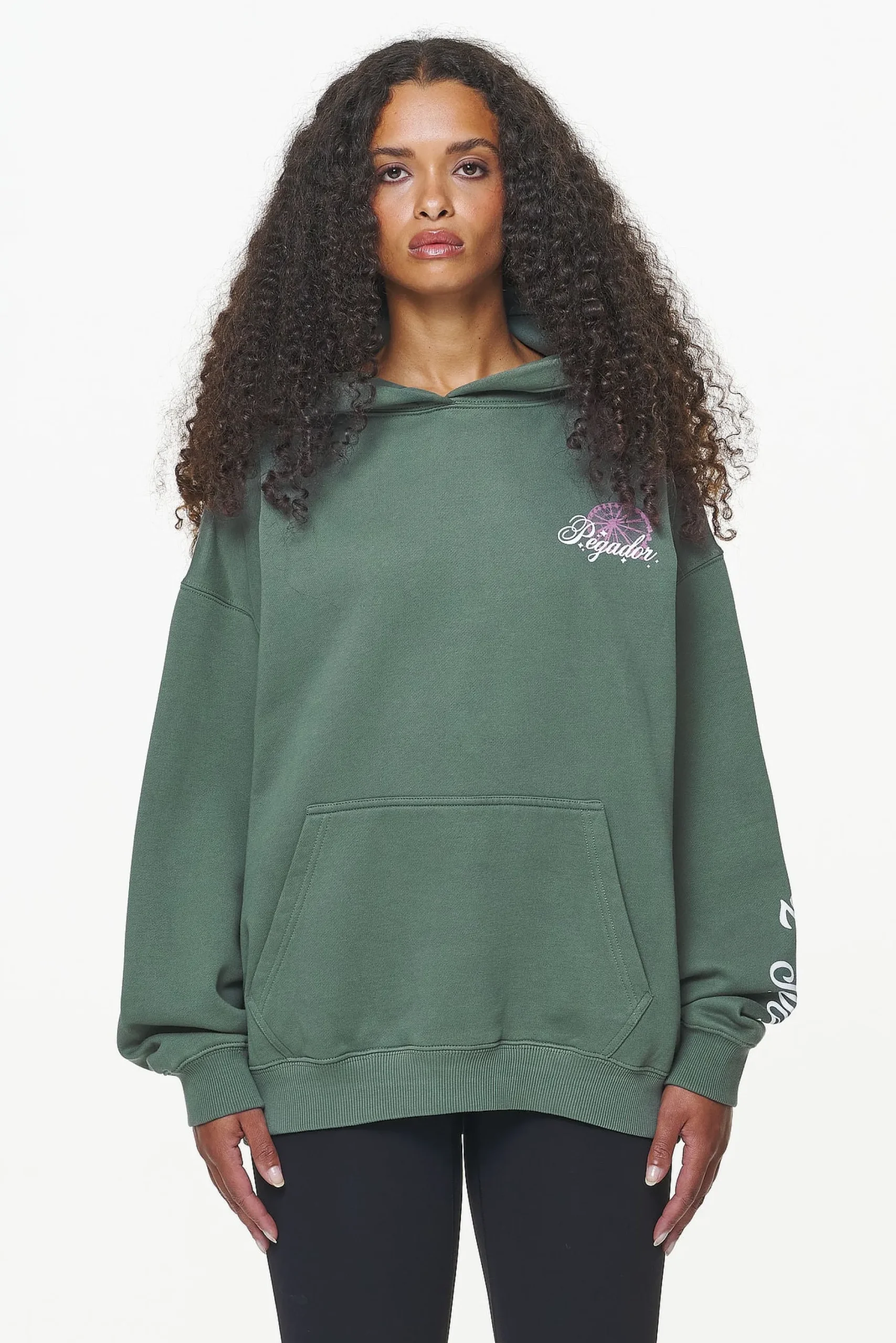 Pegador Hoodies|Mall Oversized Hoodie Vintage Washed Garden Green