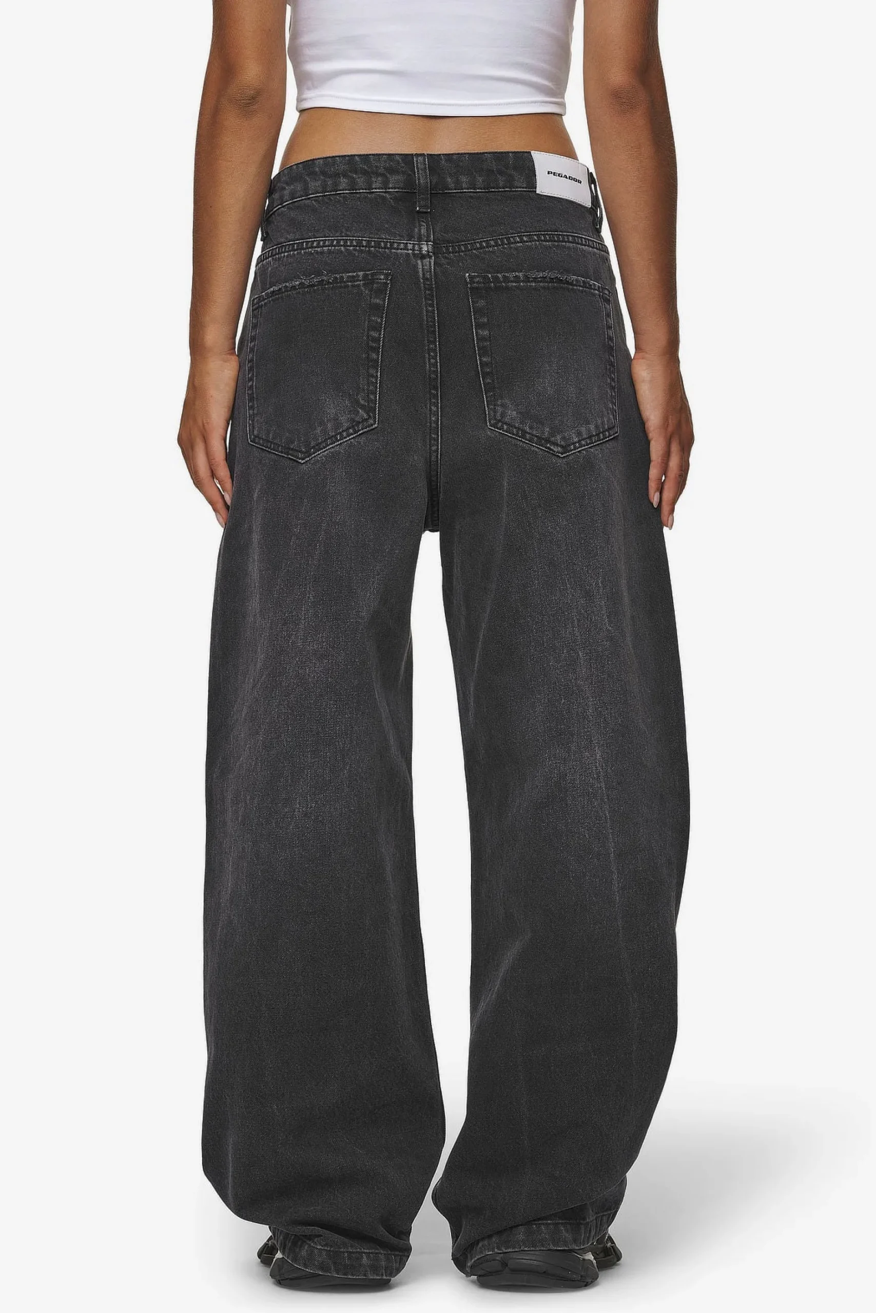Pegador Jeans|Mally Super Baggy Jeans Washed Deep Grey