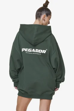 Pegador Hoodies|Malm Logo Oversized Hoodie Dress Washed Sage Green