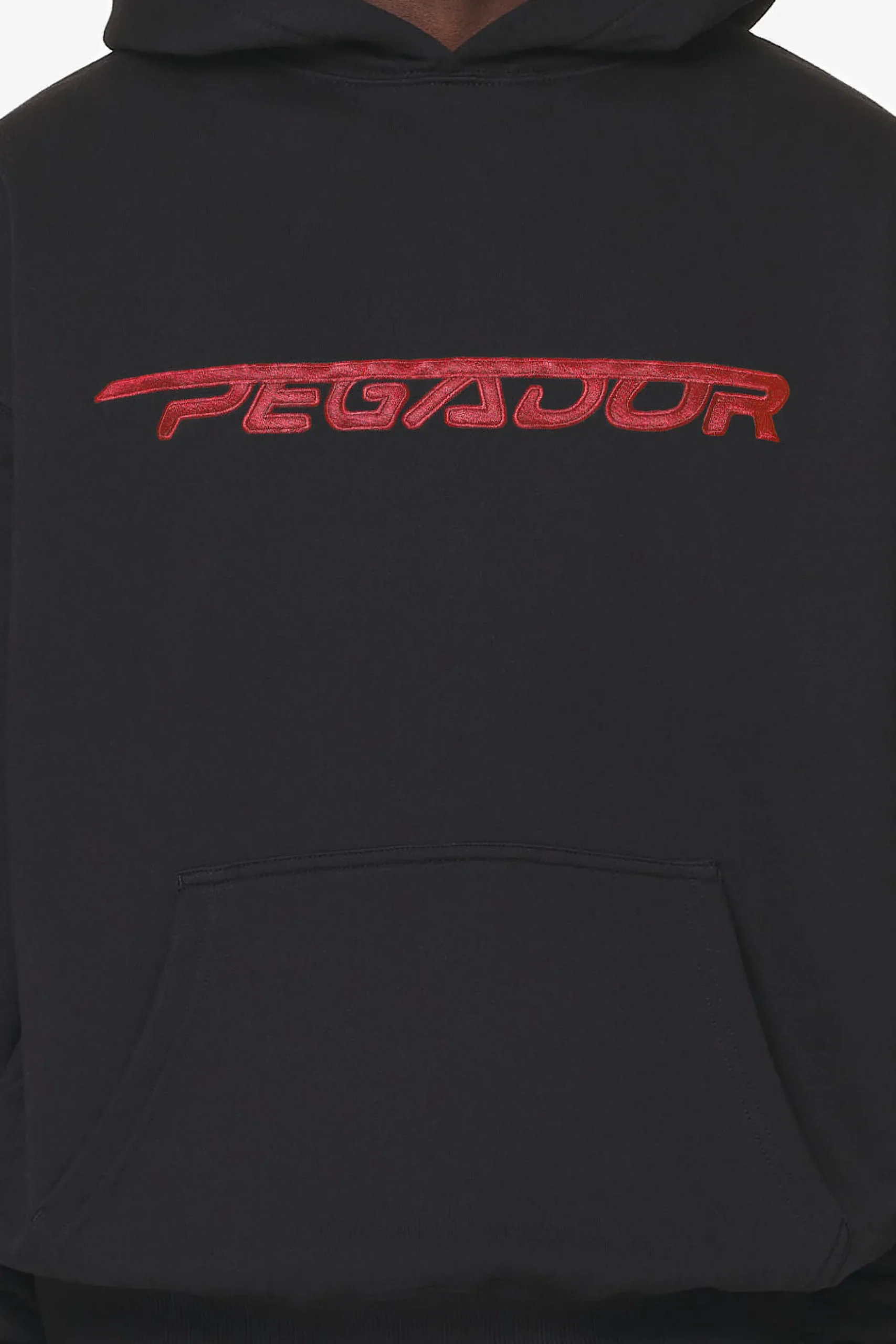 Pegador Hoodies|Manor Oversized Hoodie Black Signal Red