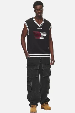 Pegador Sweaters|Marcy Oversized Sweat Vest Washed Black