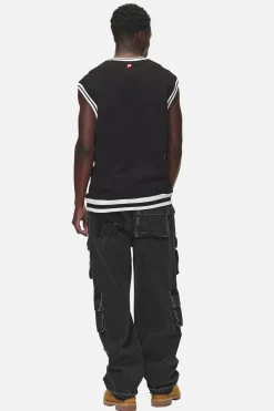 Pegador Sweaters|Marcy Oversized Sweat Vest Washed Black