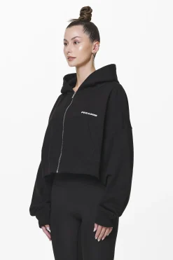 Pegador Hoodies|Zip Hoodies|Marla Cropped Zip Hoodie Black Gum