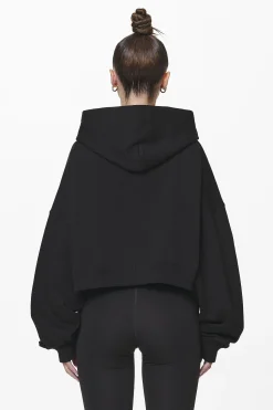 Pegador Hoodies|Zip Hoodies|Marla Cropped Zip Hoodie Black Gum