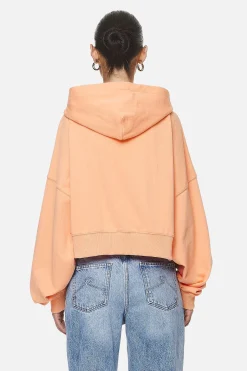 Pegador Hoodies|Zip Hoodies|Marla Cropped Zip Hoodie Washed Apricot White Gum