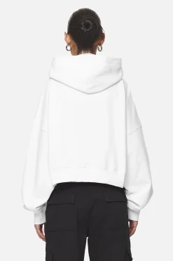Pegador Hoodies|Zip Hoodies|Marla Cropped Zip Hoodie  White Black Gum