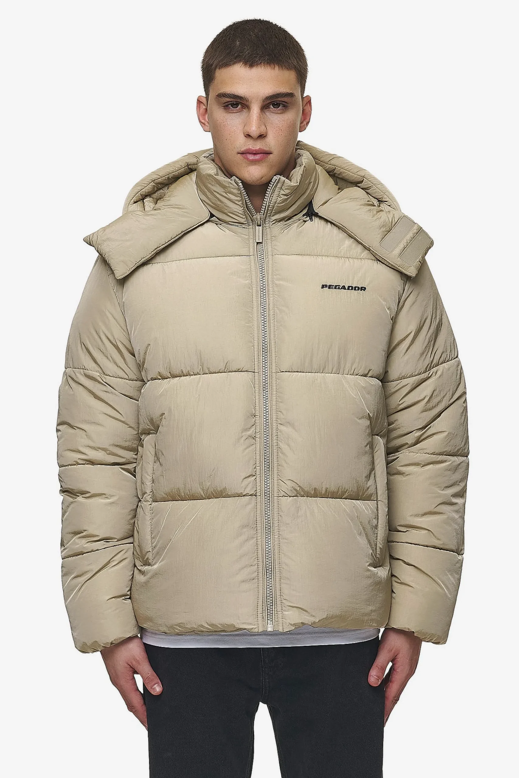 Pegador Jackets|Marten Crushed Puffer Jacket Beige