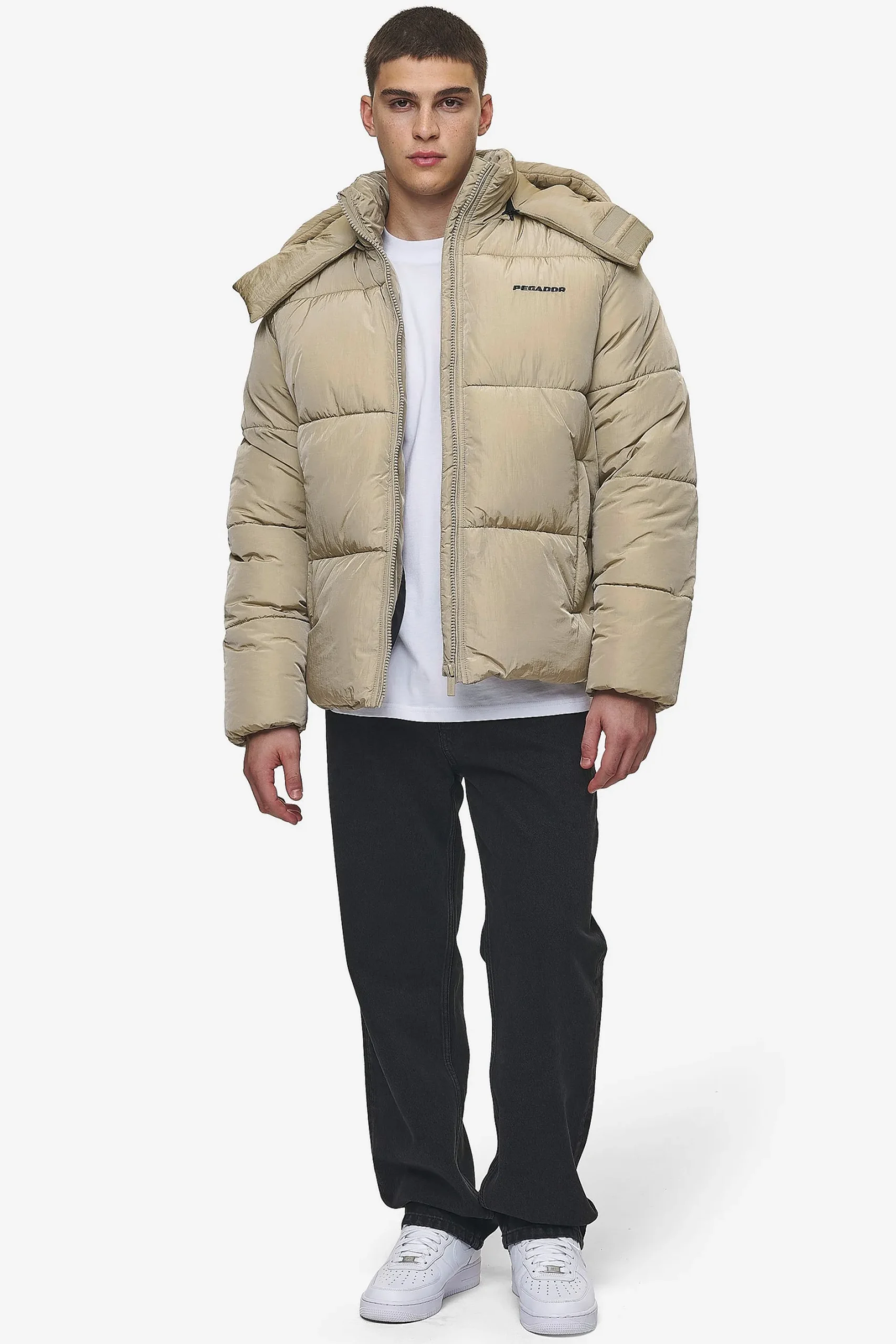 Pegador Jackets|Marten Crushed Puffer Jacket Beige