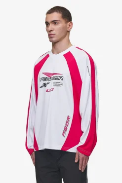 Pegador Longsleeves|Mosco Longsleeve Jersey White Virtual Pink