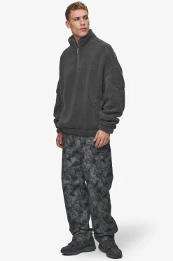 Pegador Sweaters|Munoz Teddy Half Zip Sweater Anthracite