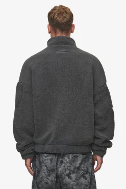 Pegador Sweaters|Munoz Teddy Half Zip Sweater Anthracite