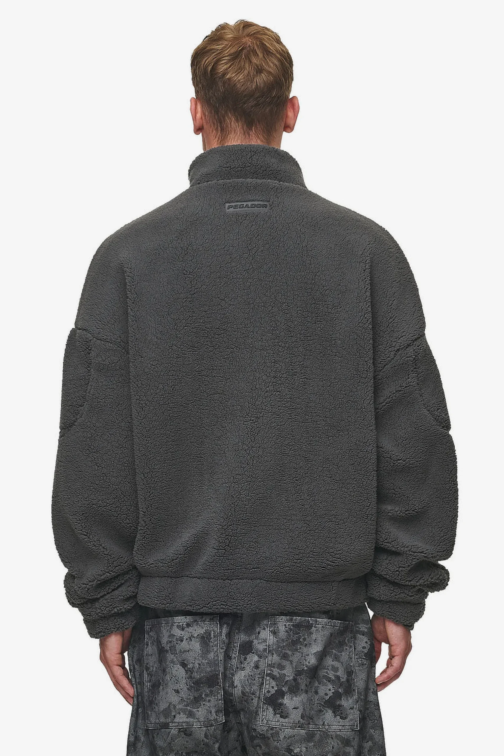 Pegador Sweaters|Munoz Teddy Half Zip Sweater Anthracite