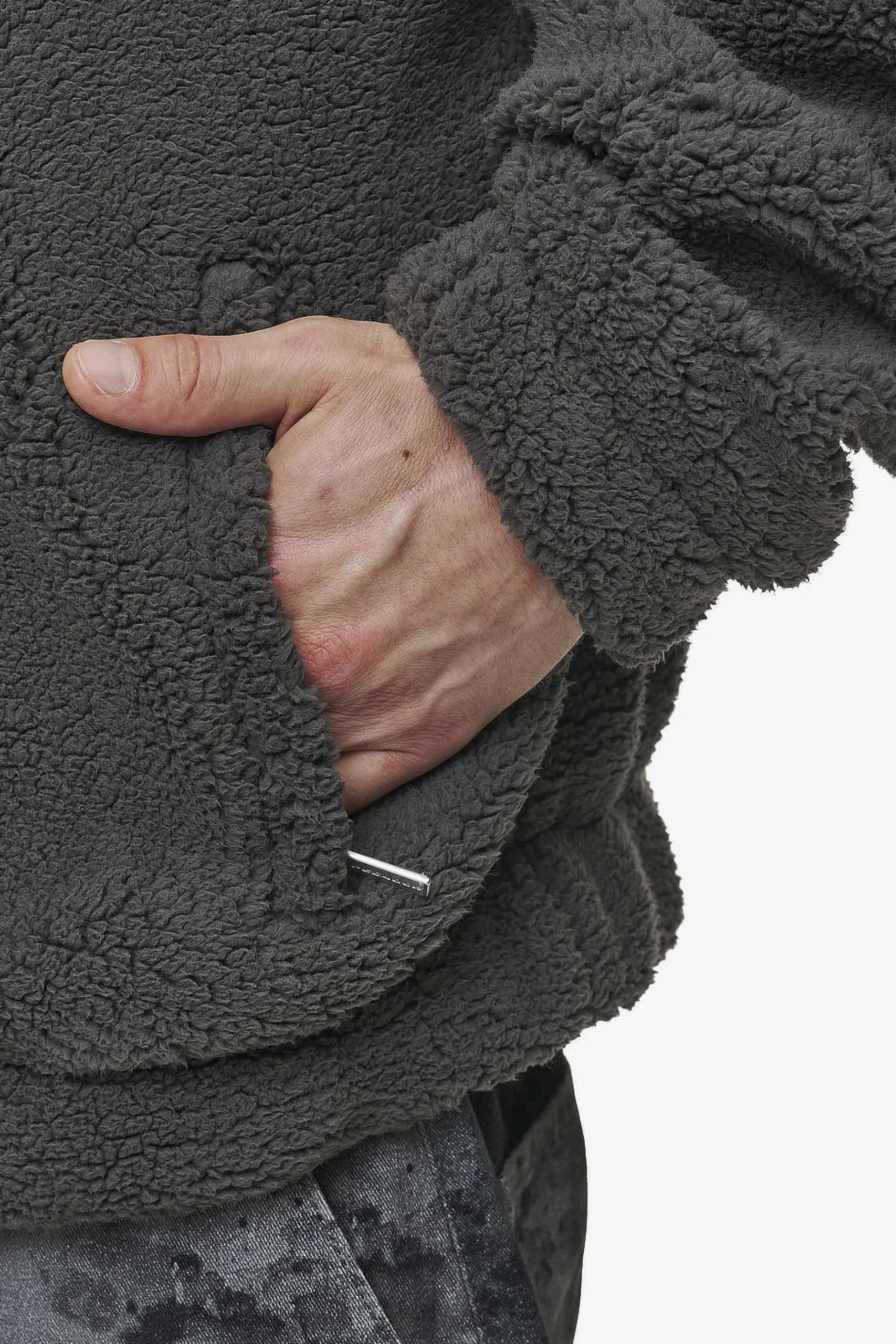 Pegador Sweaters|Munoz Teddy Half Zip Sweater Anthracite