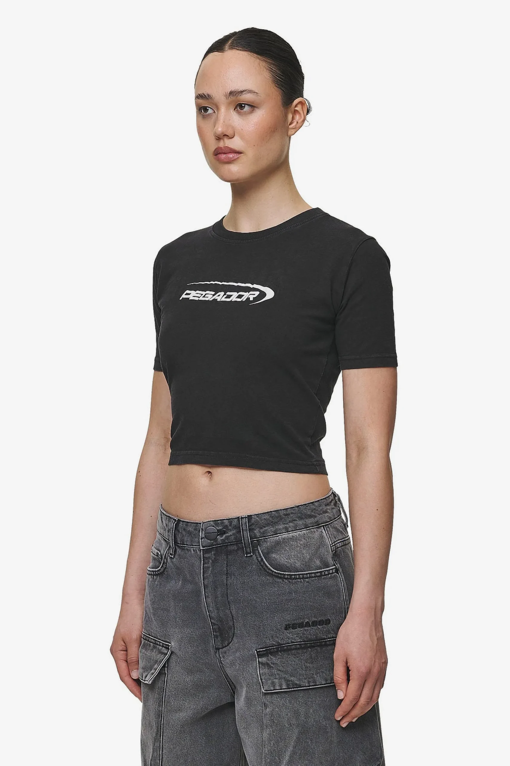 Pegador Tees|Naomi Baby Tee Washed Black