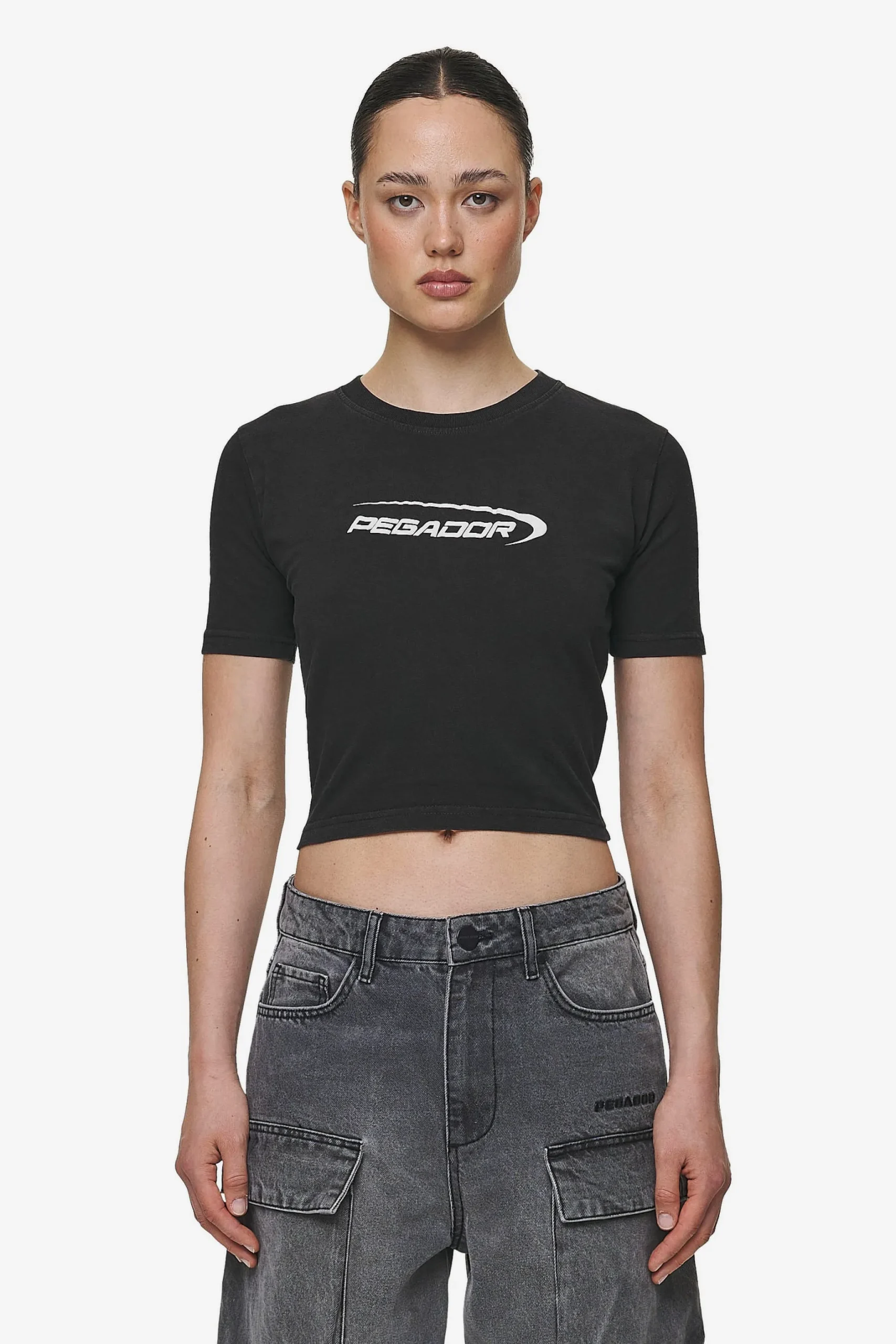 Pegador Tees|Naomi Baby Tee Washed Black