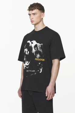 Pegador Tees|Nether Oversized Tee Vintage Washed Onyx Black