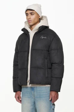 Pegador Jackets|Neum Suede Puffer Jacket Black