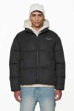 Pegador Jackets|Neum Suede Puffer Jacket Black