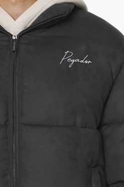 Pegador Jackets|Neum Suede Puffer Jacket Black