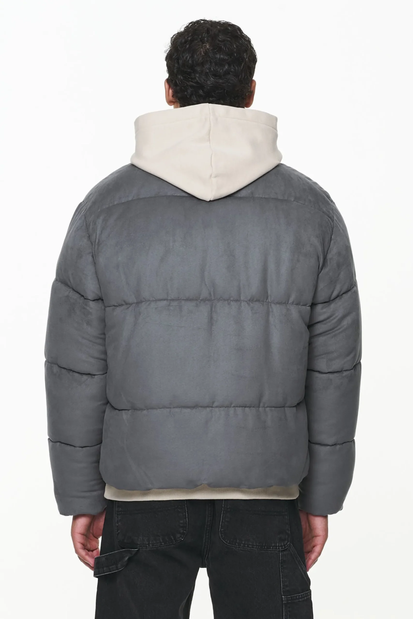 Pegador Jackets|Neum Suede Puffer Jacket Dark Grey