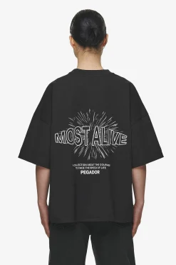 Pegador Tees|Nisa Heavy Oversized Tee Washed Black