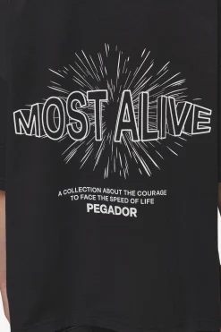 Pegador Tees|Nisa Heavy Oversized Tee Washed Black