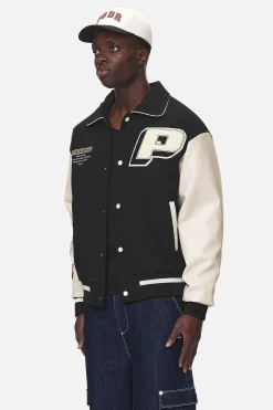 Pegador Jackets|Oris Varsity Jacket Black Cream