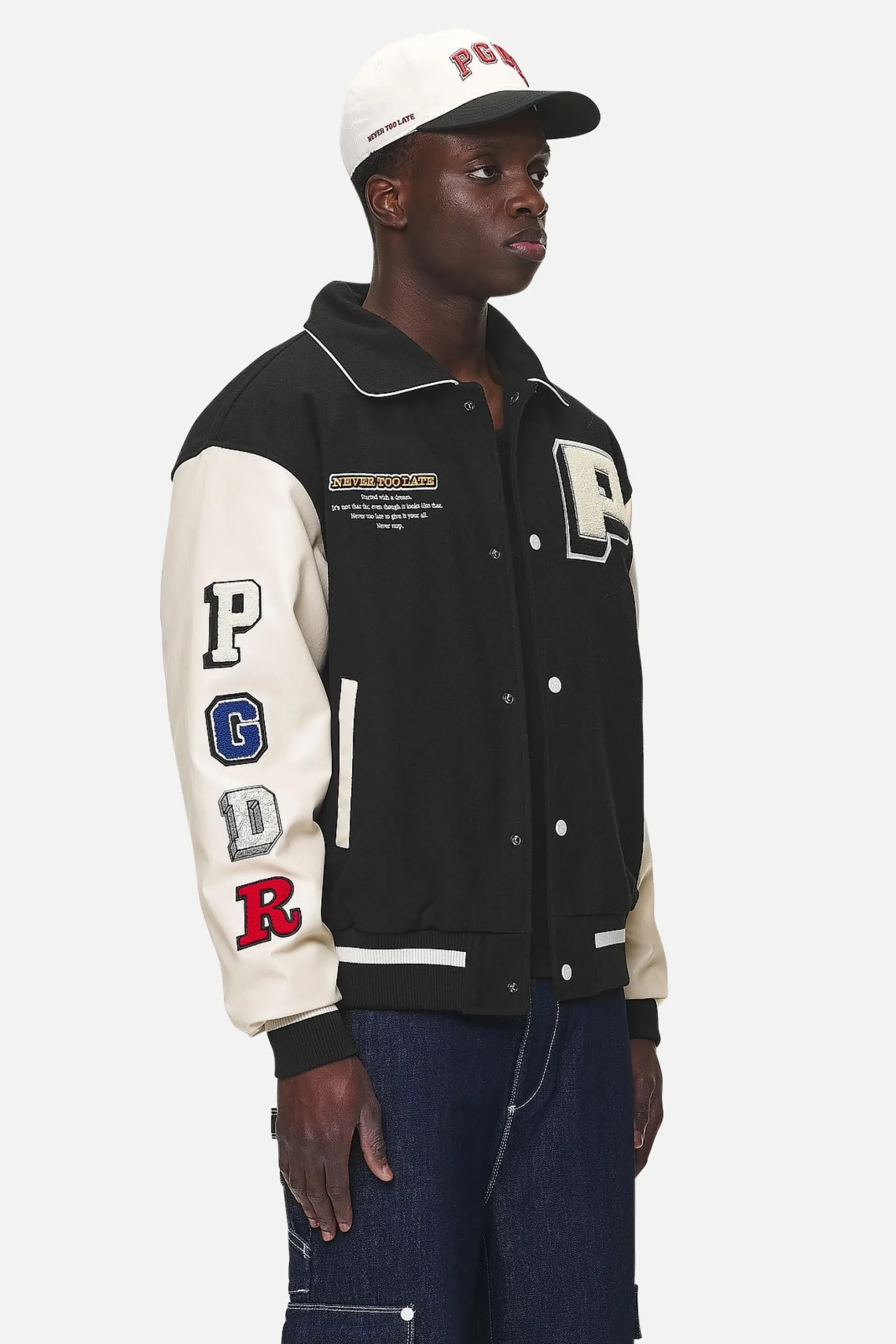 Pegador Jackets|Oris Varsity Jacket Black Cream
