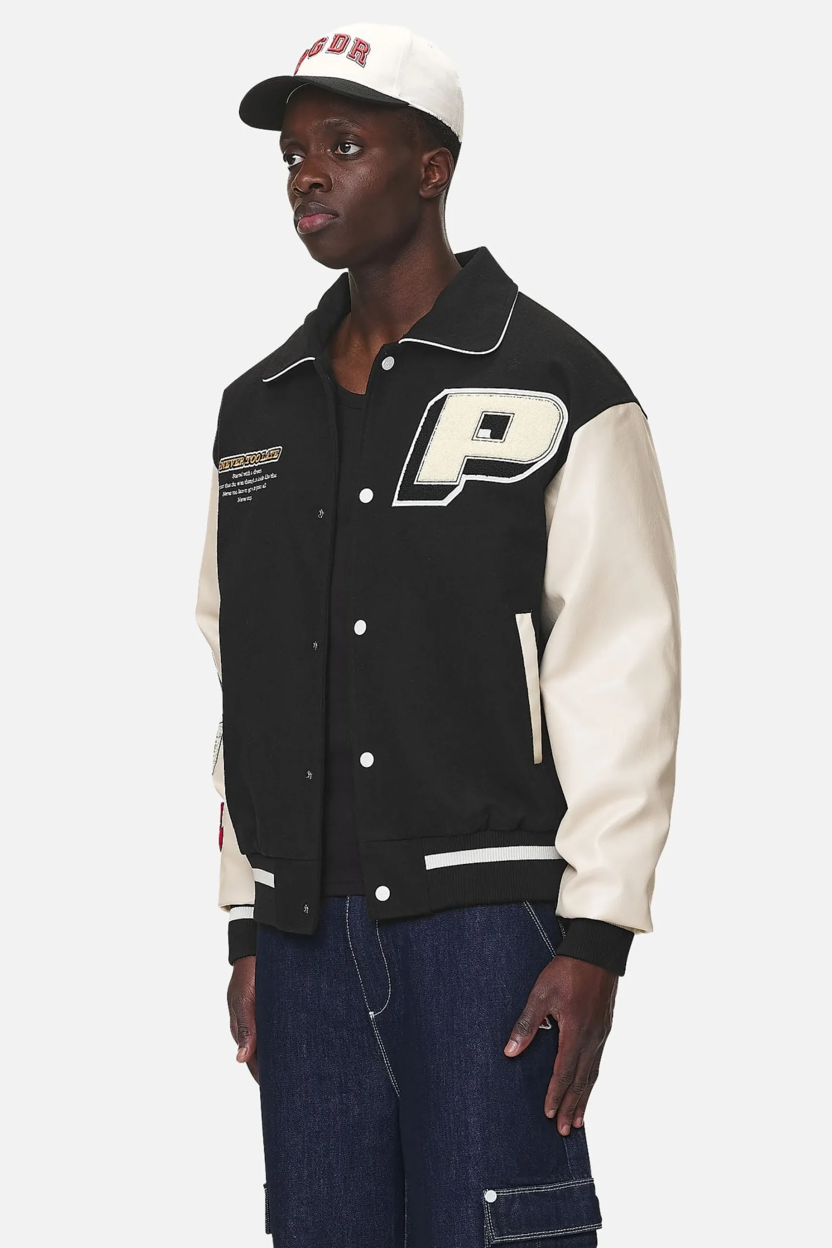 Pegador Jackets|Oris Varsity Jacket Black Cream