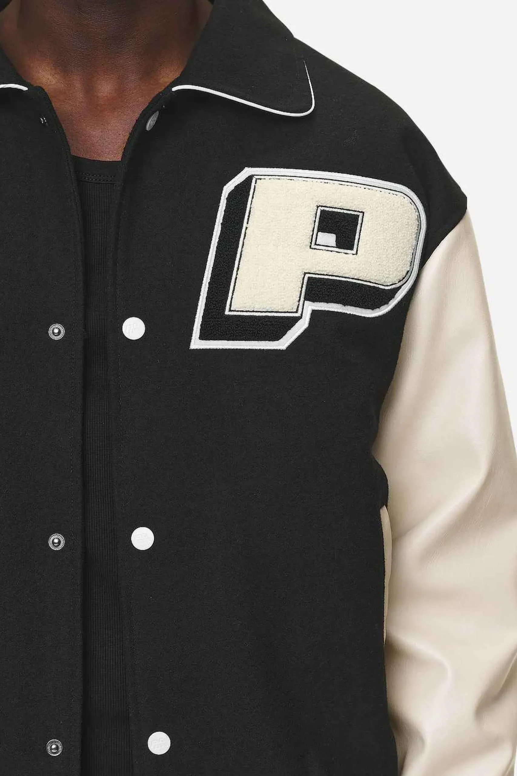 Pegador Jackets|Oris Varsity Jacket Black Cream