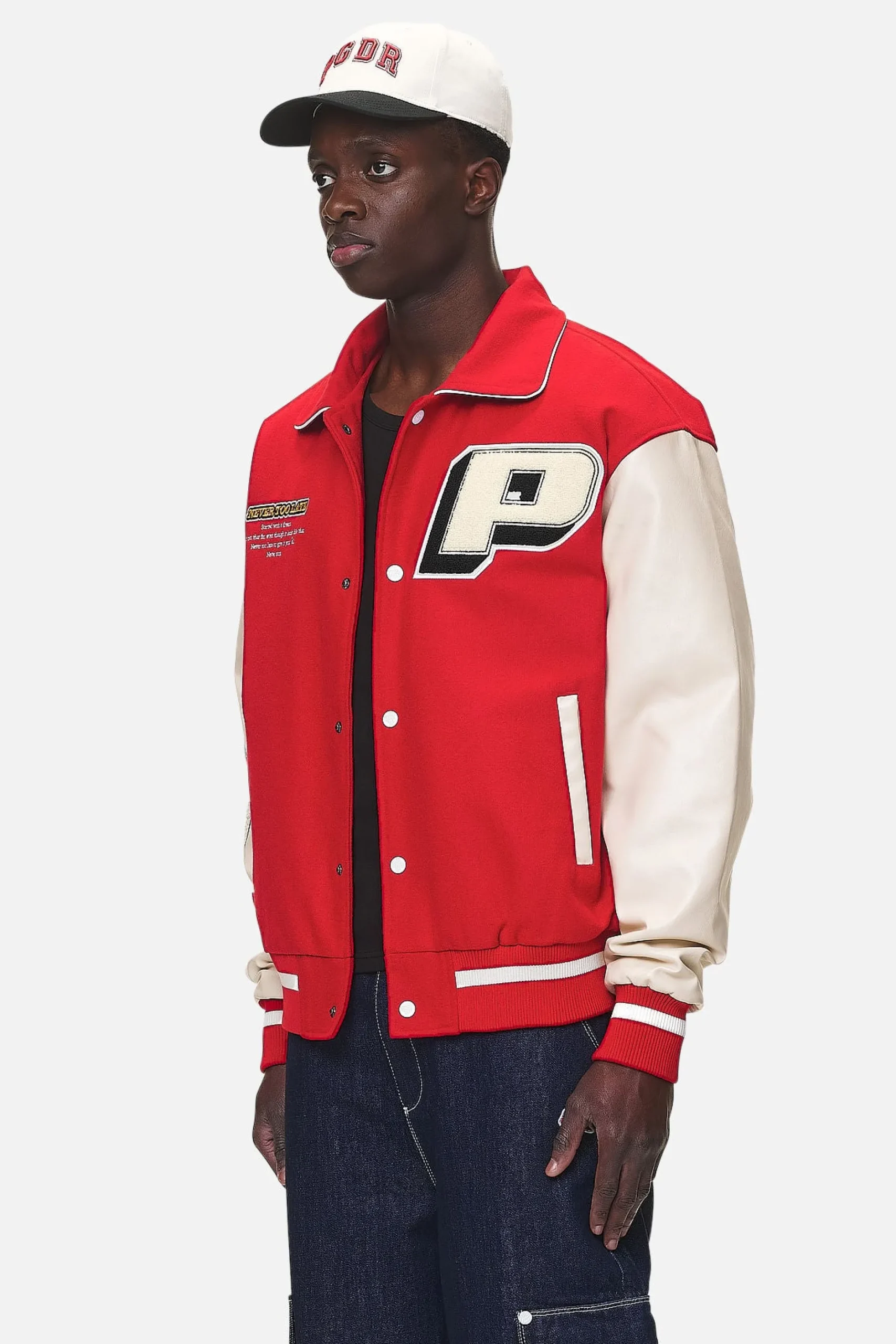 Pegador Jackets|Oris Varsity Jacket Red Cream