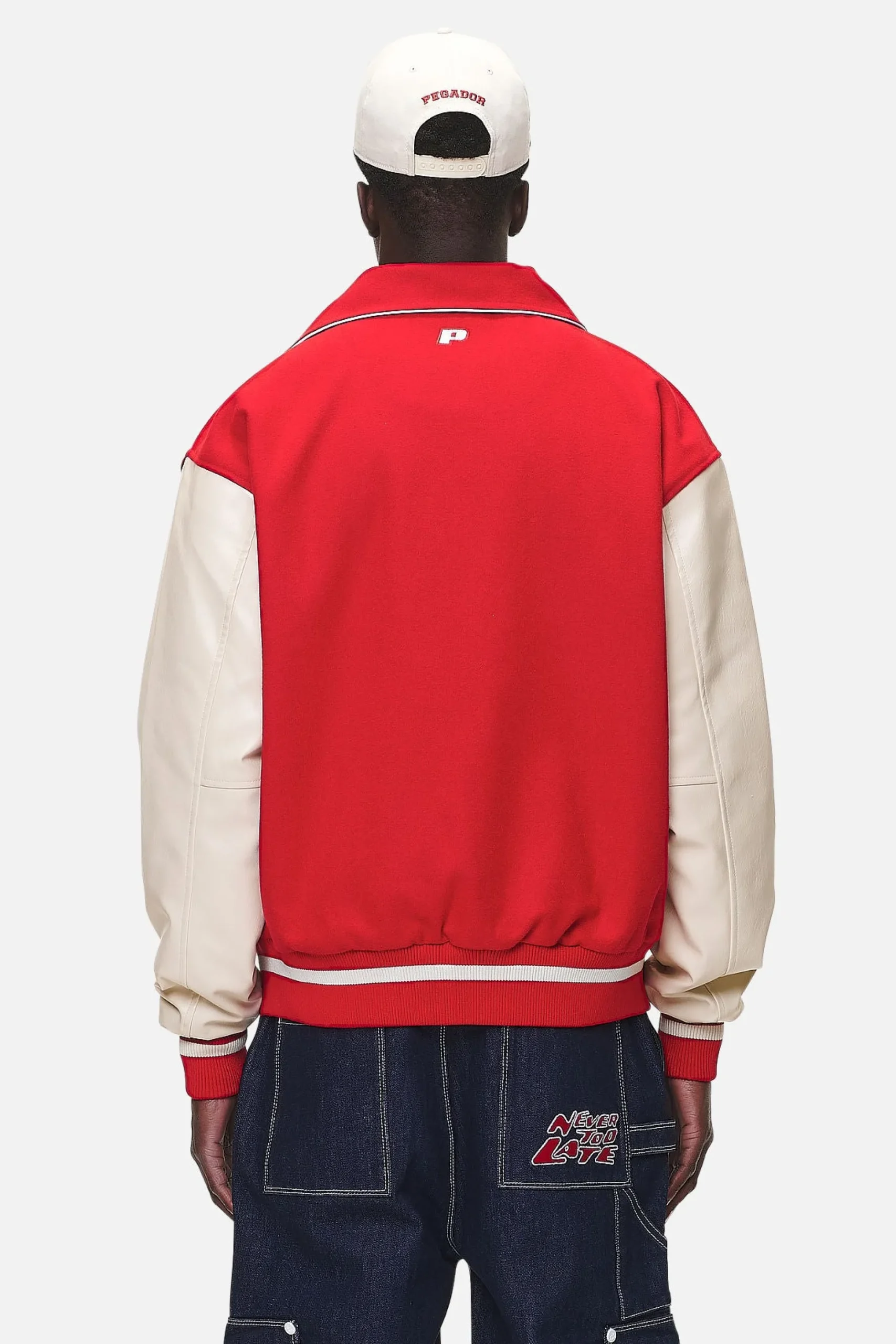 Pegador Jackets|Oris Varsity Jacket Red Cream