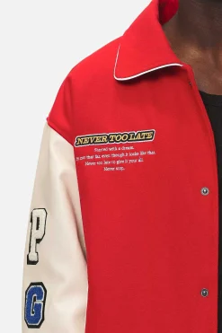 Pegador Jackets|Oris Varsity Jacket Red Cream