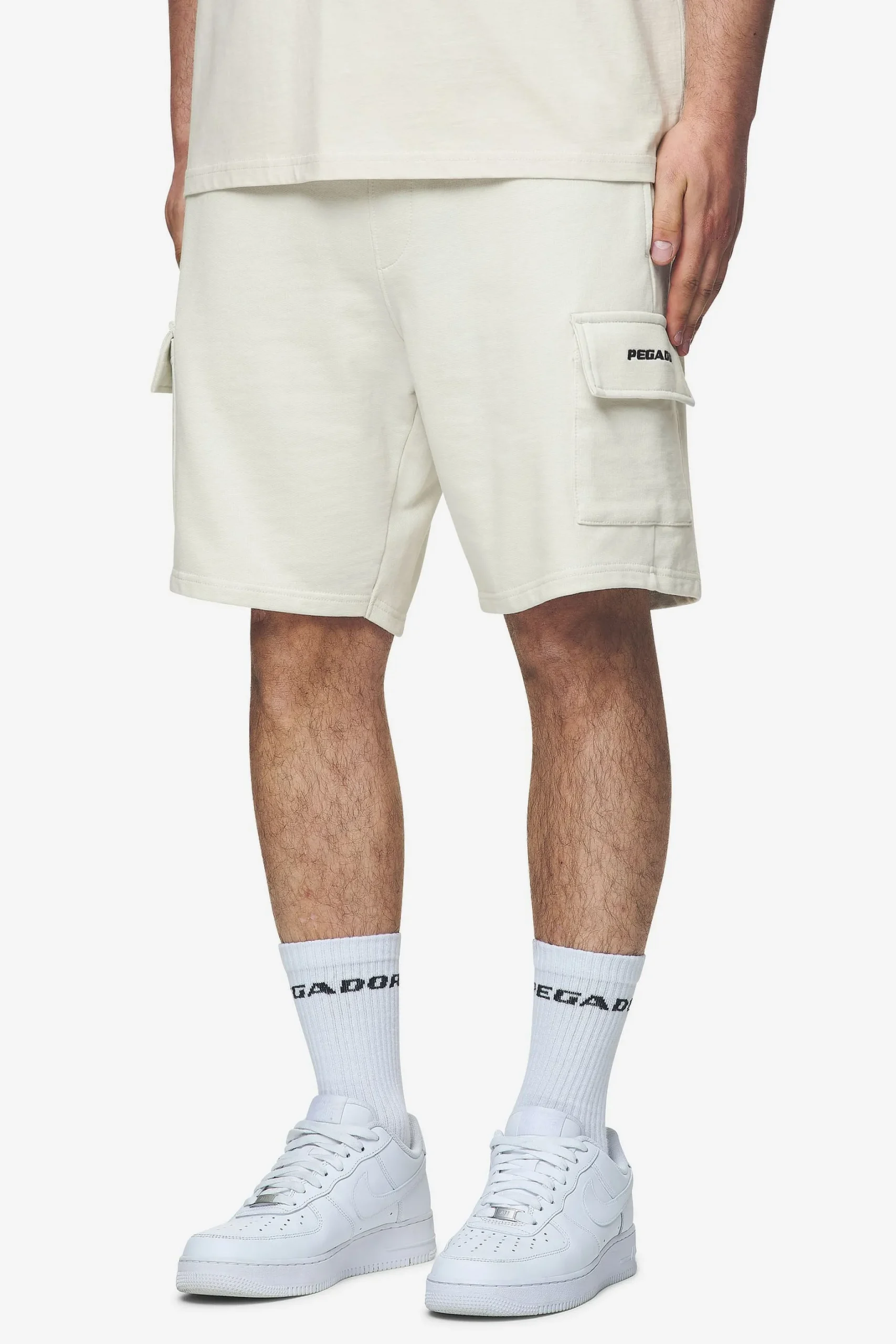 Pegador Shorts|Otega Terry Cargo Shorts Washed salty cream