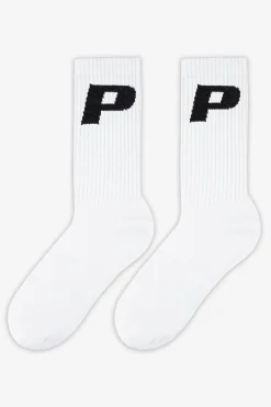 Pegador Socks|Socks|P Logo Socks White Black