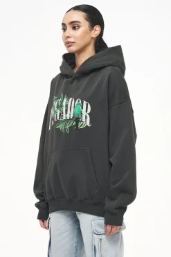Pegador Hoodies|Palm Oversized Hoodie Vintage Washed Iron Grey