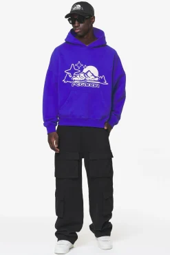 Pegador Hoodies|Pansy Boxy Hoodie Washed Endless Blue