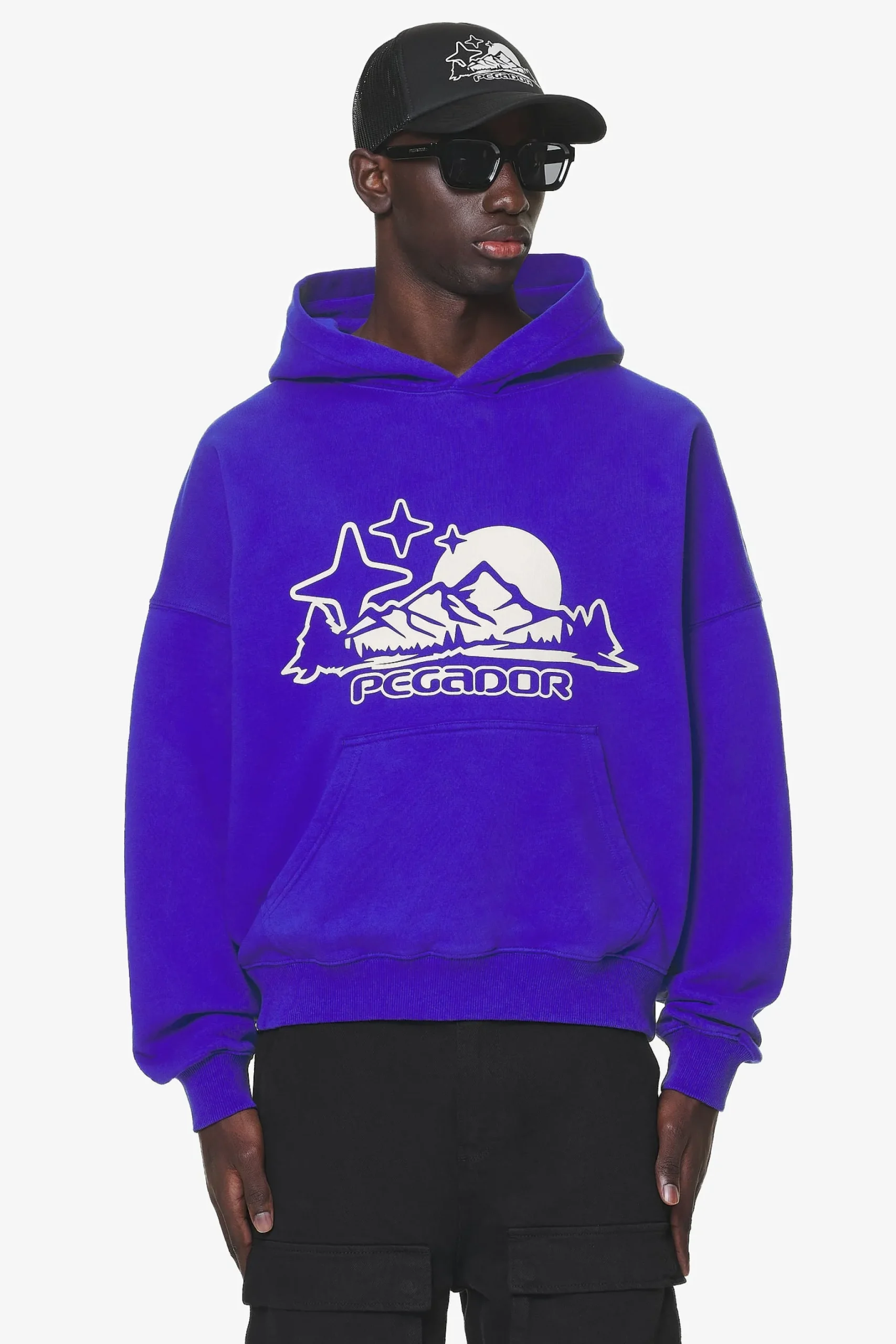Pegador Hoodies|Pansy Boxy Hoodie Washed Endless Blue