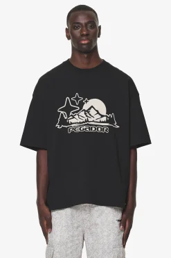 Pegador Tees|Pansy Boxy Tee Black