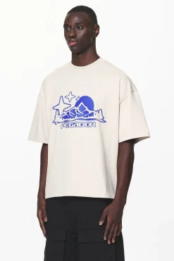 Pegador Tees|Pansy Boxy Tee Washed Dust Cream