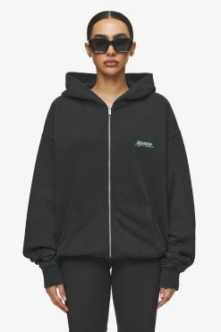 Pegador Hoodies|Zip Hoodies|Patino Oversized Sweat Jacket Vintage Black