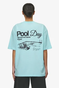 Pegador Tees|Patino Oversized Tee Washed sky blue