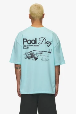 Pegador Tees|Patino Oversized Tee Washed sky blue