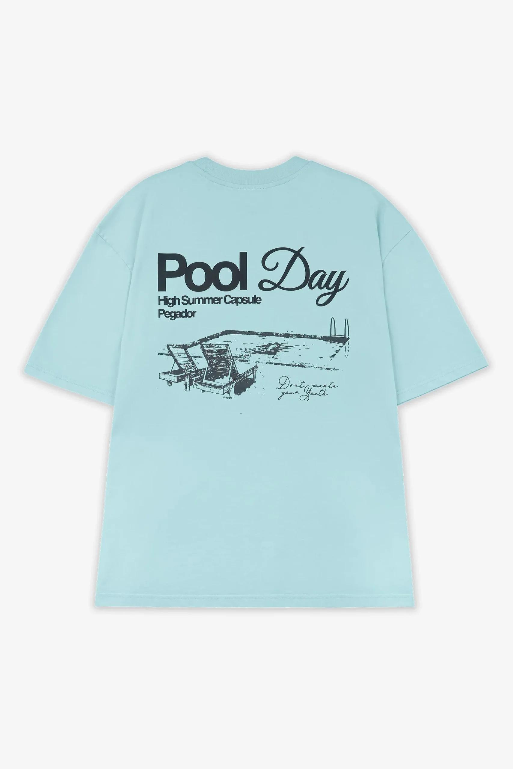 Pegador Tees|Patino Oversized Tee Washed sky blue