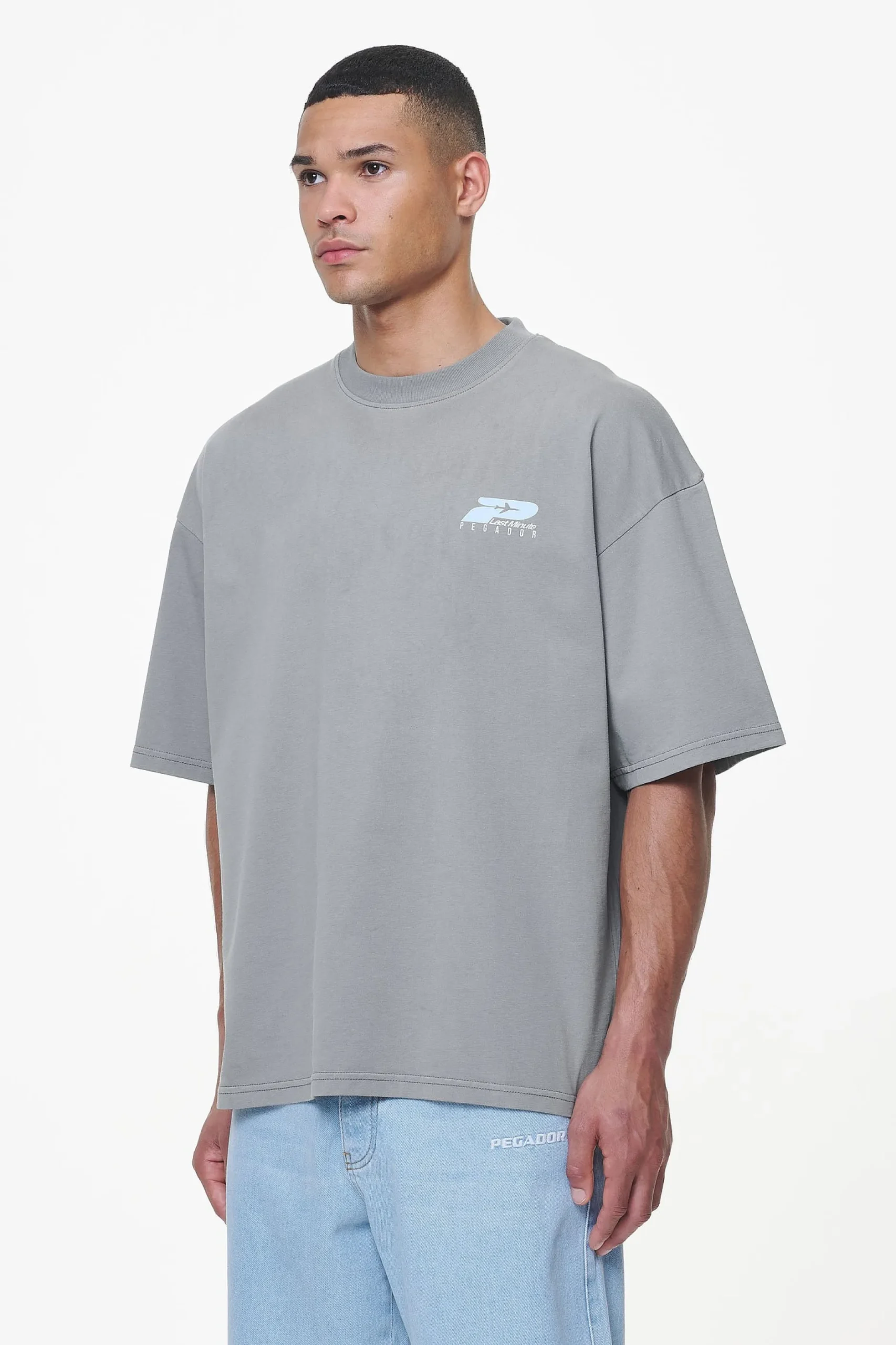Pegador Tees|Pearce Boxy Tee Heavy Washed Cool Grey