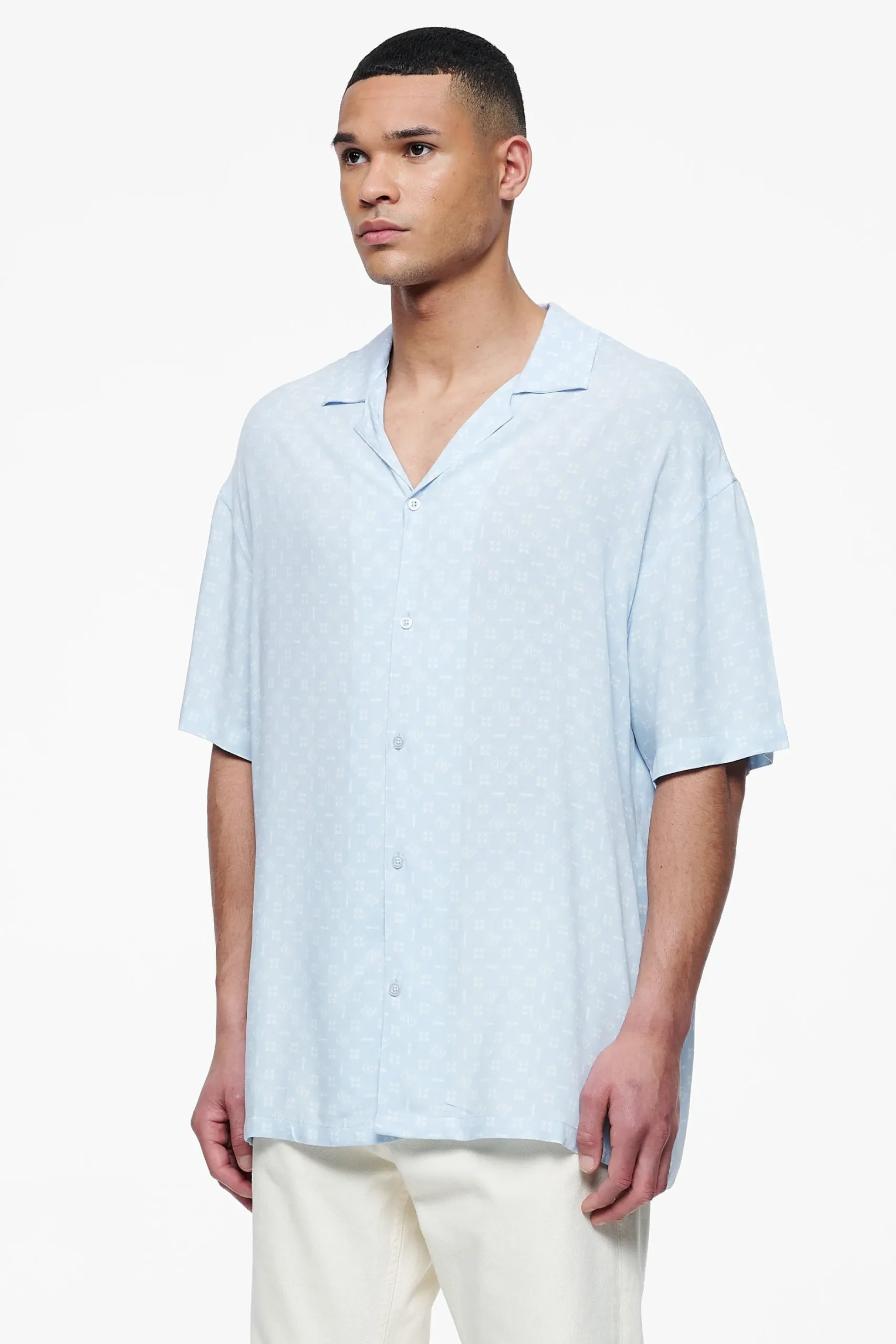 Pegador Shirts|Piane Monogram Summer Shirt Riviera Blue