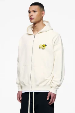 Pegador Hoodies|Zip Hoodies|Plaxton Oversized Sweat Jacket Vintage Washed Unbleached