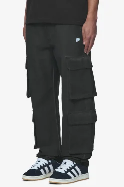 Pegador Jeans|Preto Wide Cargo Pants Dyed Black