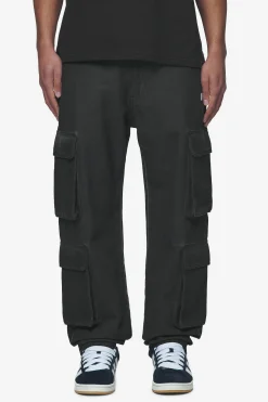 Pegador Jeans|Preto Wide Cargo Pants Dyed Black
