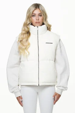 Pegador Vests|Priory Puffer Vest Bone White